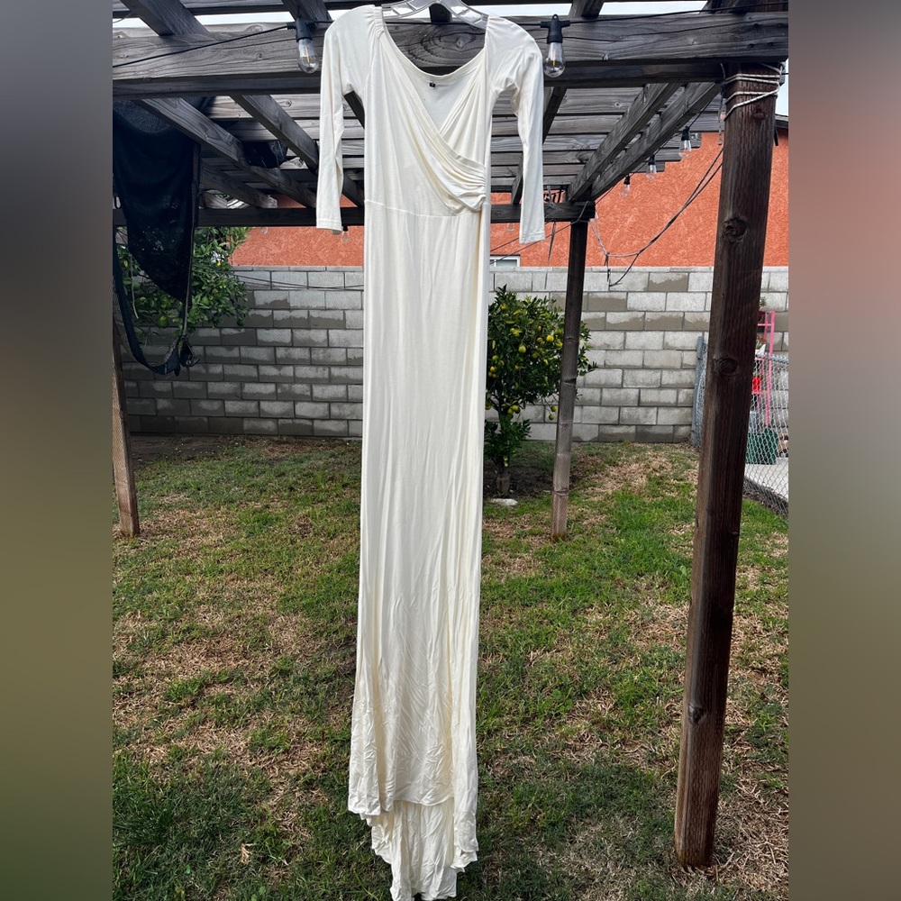 White long sleeve maxi Dress, small, maternity